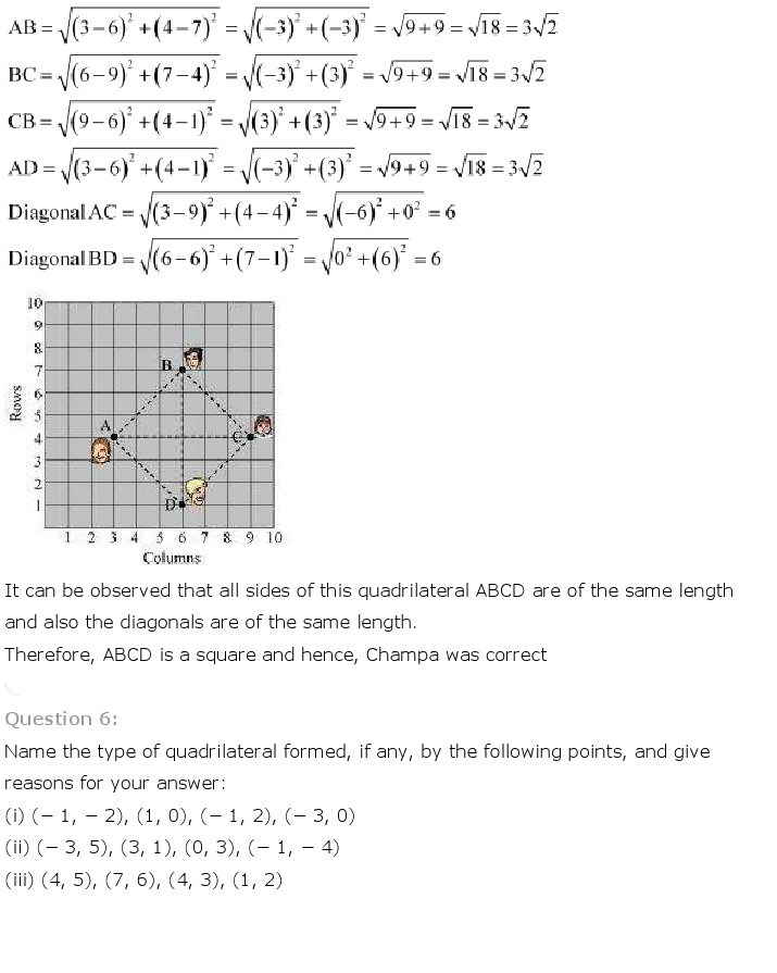 case study questions class 10 maths coordinate geometry