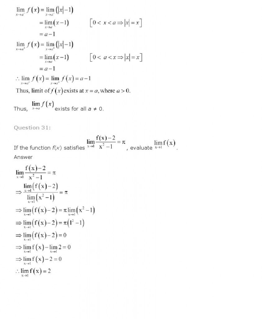 Limits And Derivatives, Class 11 Mathematics NCERT Solutions