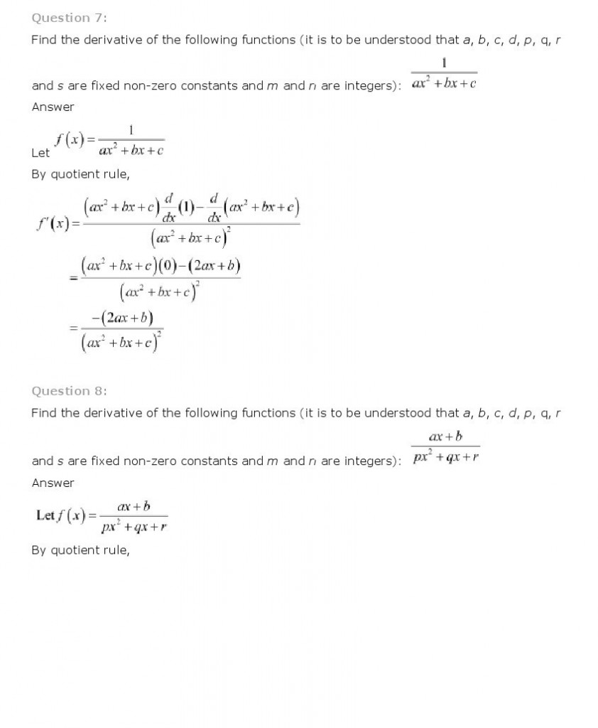 Limits And Derivatives, Class 11 Mathematics NCERT Solutions