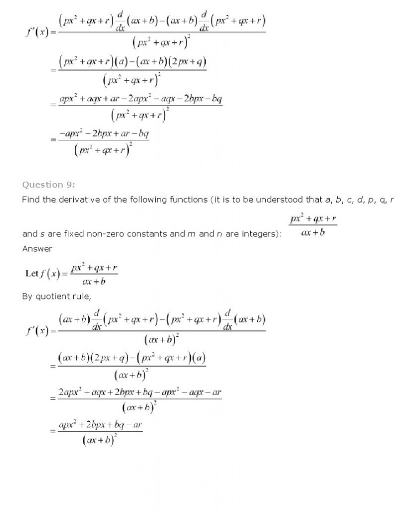 Limits And Derivatives, Class 11 Mathematics NCERT Solutions