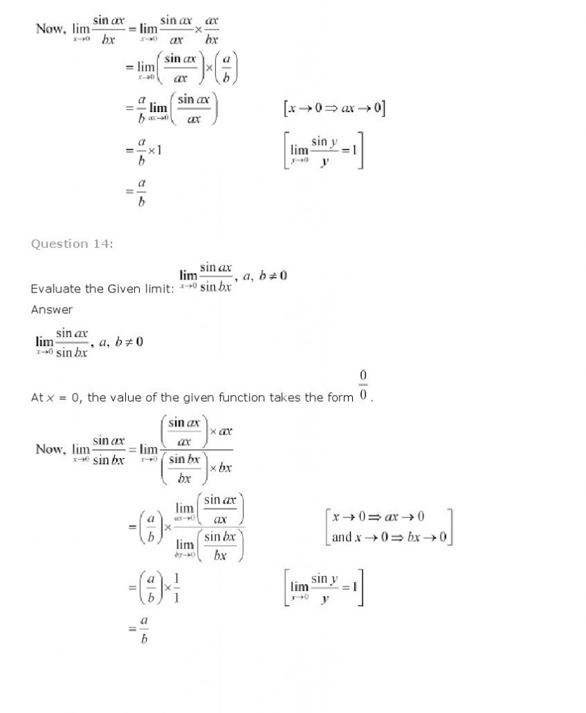 Limits And Derivatives, Class 11 Mathematics NCERT Solutions