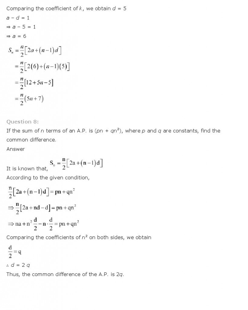 Sequences And Series, Class 11 Mathematics NCERT Solutions