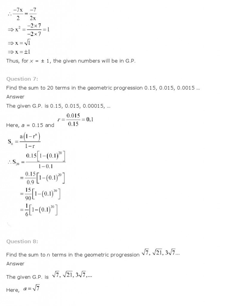 Sequences And Series, Class 11 Mathematics NCERT Solutions