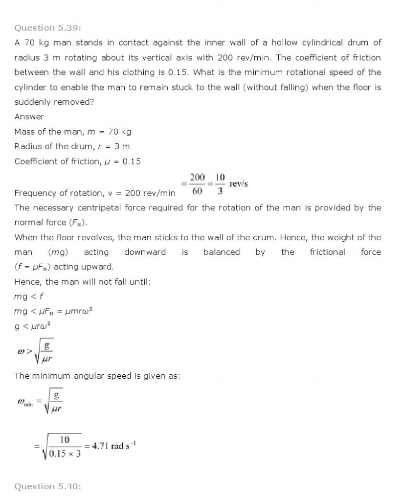 Laws Of Motion, Class 11 Physics NCERT Solutions