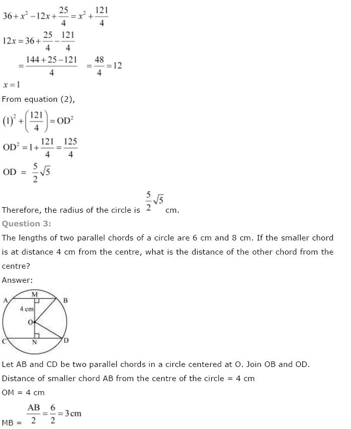 Circles, Class 9 Mathematics NCERT Solutions