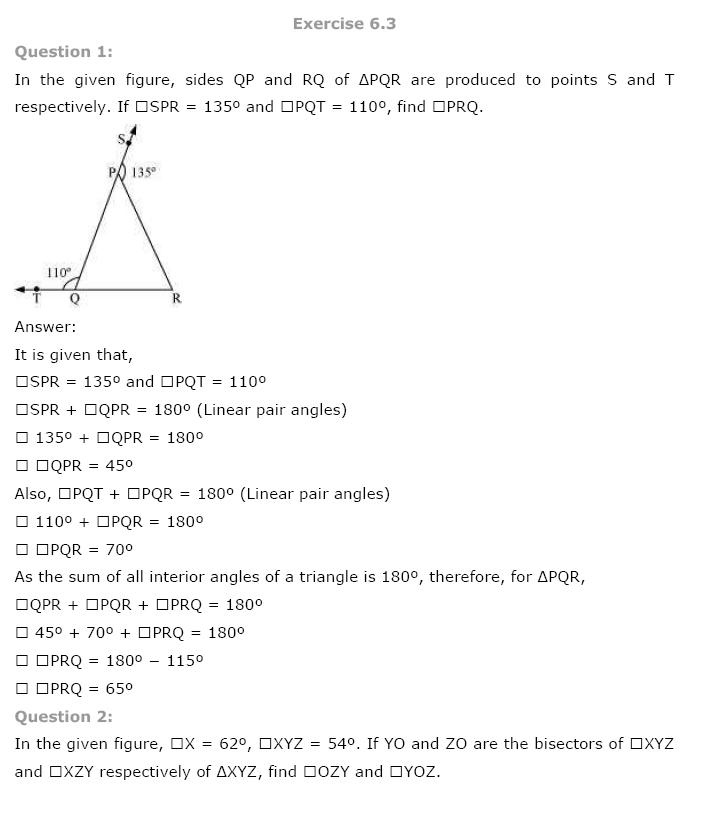 Lines And Angles, Class 9 Mathematics NCERT Solutions