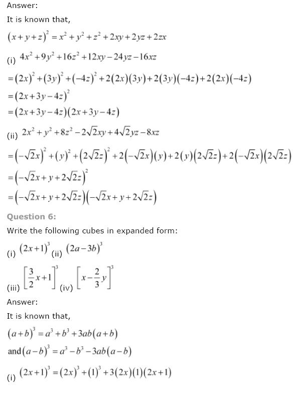 Polynomials, Class 9 Mathematics NCERT Solutions